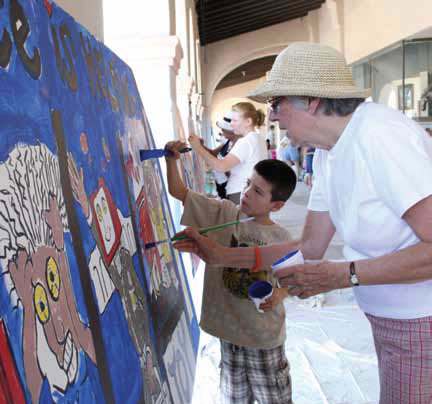 Local businesses and organizations sponsored peace-themed murals -- designed by local artists and painted by the community -- which were installed in Ajo&#039;s town plaza for the annual International Peace Day celebration