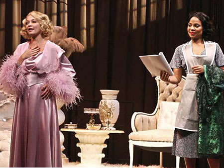 Amanda Detmer and Sanaa Lathan in the West Coast premiere of Lynn Nottage’s By the Way, Meet Vera Stark at the Geffen Playhouse in Los Angeles, California. Photo by Michael Lamont