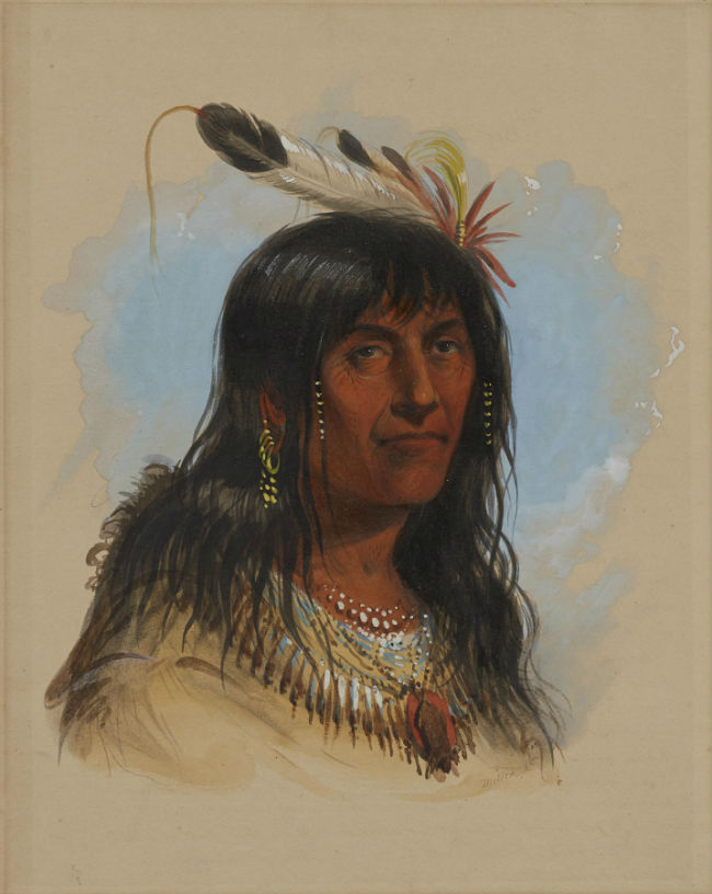 1800s painting of Native American Crow chief