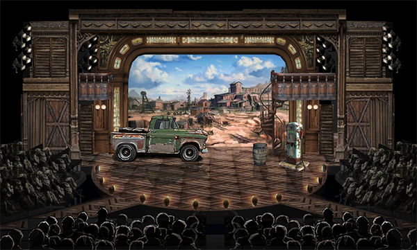 A rendering of the scenery of Deadrock Nevada for Crazy for You