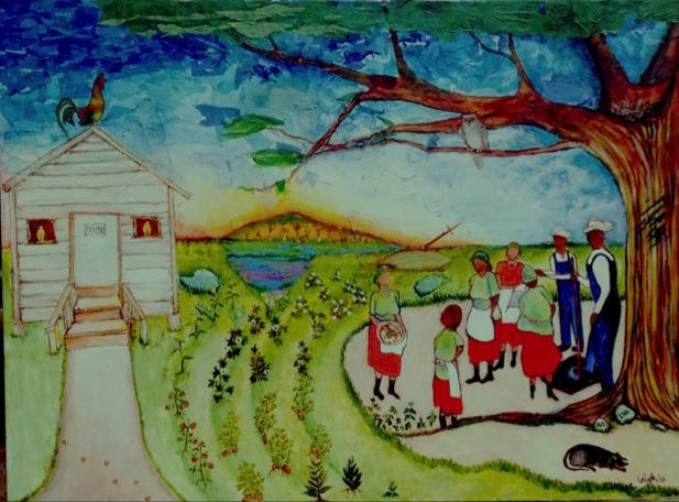 Painting of country farm scene