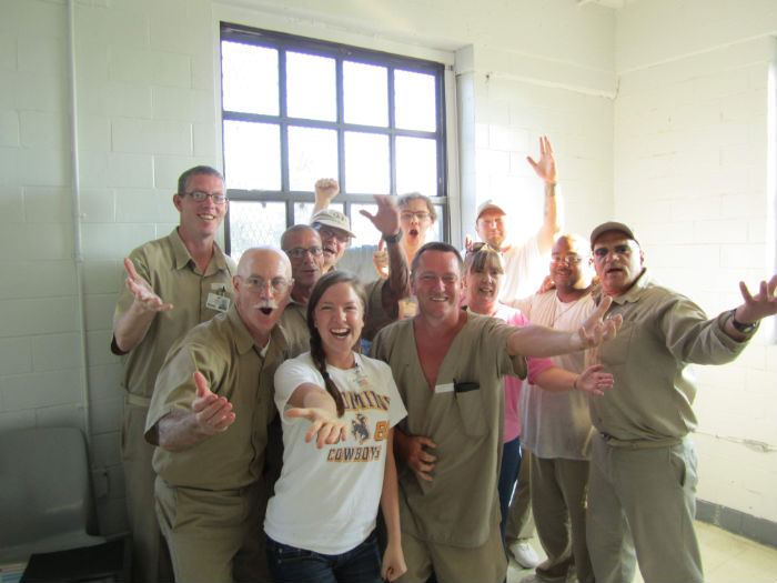 Group of happy prisoners