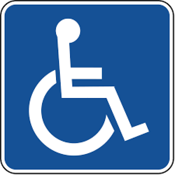 Blue wheelchair accessibilty symbol