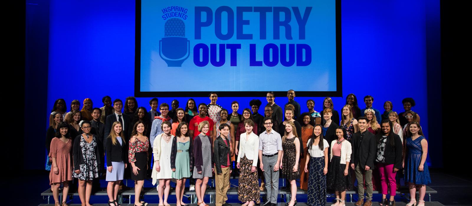 Teenagers from every state on state for a poetry recitation contest. 