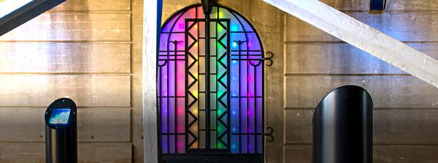 Stained glass archway
