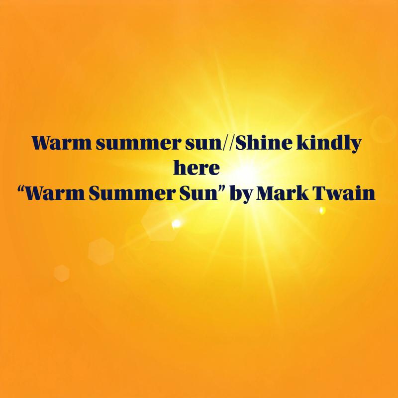 Warm Summer Sun Deep yellow sun with poem written in black