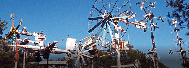 SOme of the whirligigs in the park