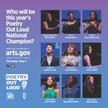 Who will be this year's Poetry Out Loud National Champion? With photo of nine 2024 finalists