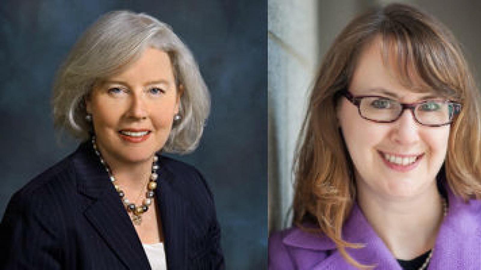 Head shots of two women side by side Head shots of two women side by side