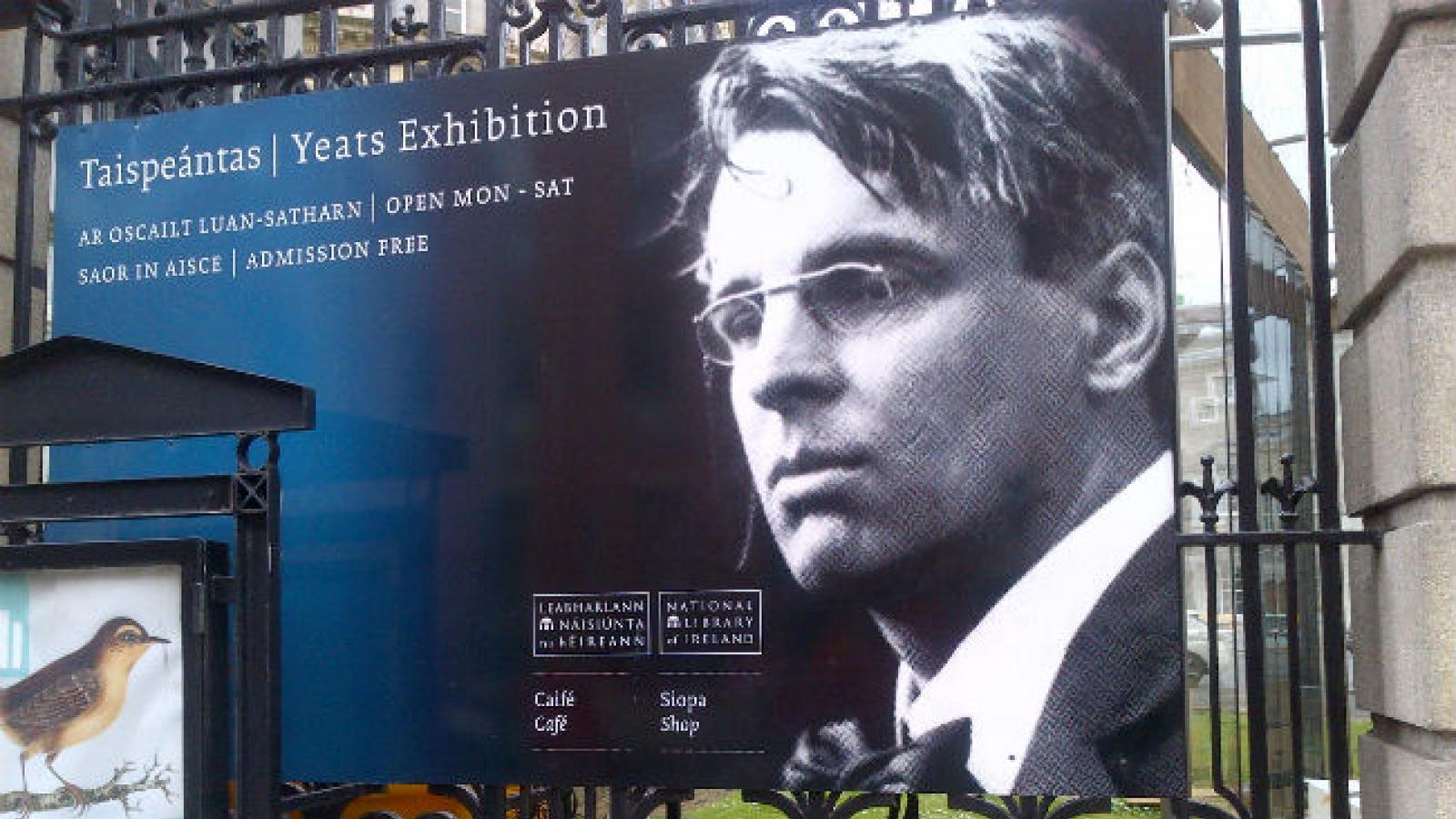 Poster advertising exhibit about W.B. Yeats