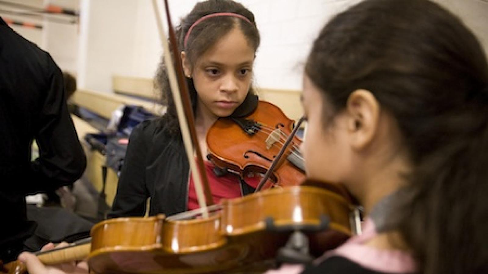 Students receiving instruction at Community MusicWorks in Providence, Rhode Island. Photo by Jori Ketten