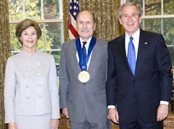 President George W. Bush and Laura Bush with Robert Duvall