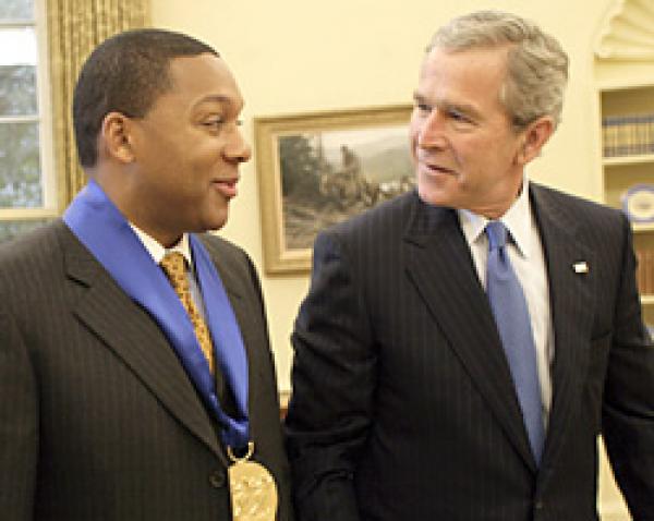 President George W. Bush with Wynton Marsalis 
