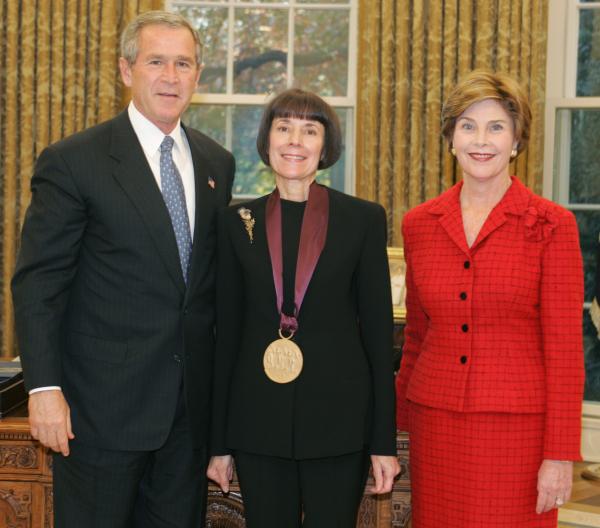 President George W. and Laura Bush with Helen Hecht