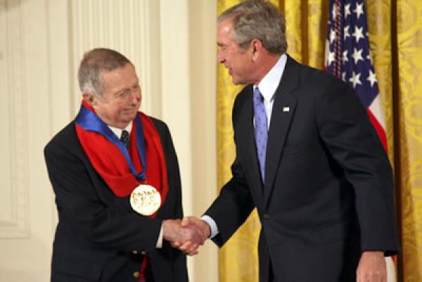 The 2007 National Medal of Arts was awarded to painter George Tooker and presented by President Bush on November 15, 2007 in an East Room ceremony