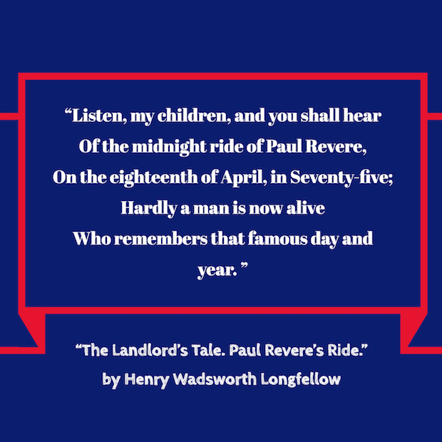 lines from Paul Revere's ride by Henry Wadsworth Longfellow