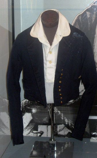 a 19th-century military shell jacket with brass buttons