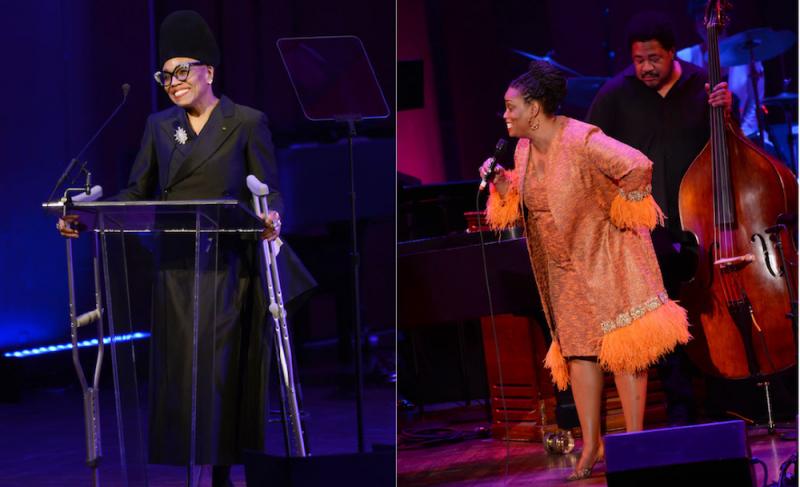 Diptych of photos of Dee Dee Bridgewater and Dianne Reeves