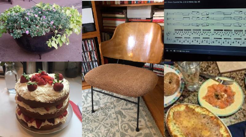 Photos of upholstery, baking and garden projects by NEA staff