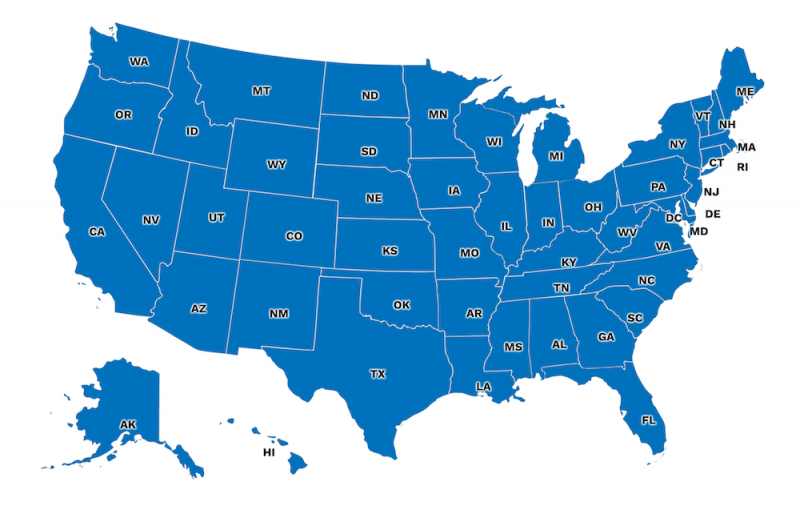 US map illustration