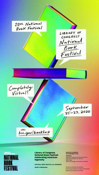 Colorful poster for the completely virtual 2020 National Book Festival