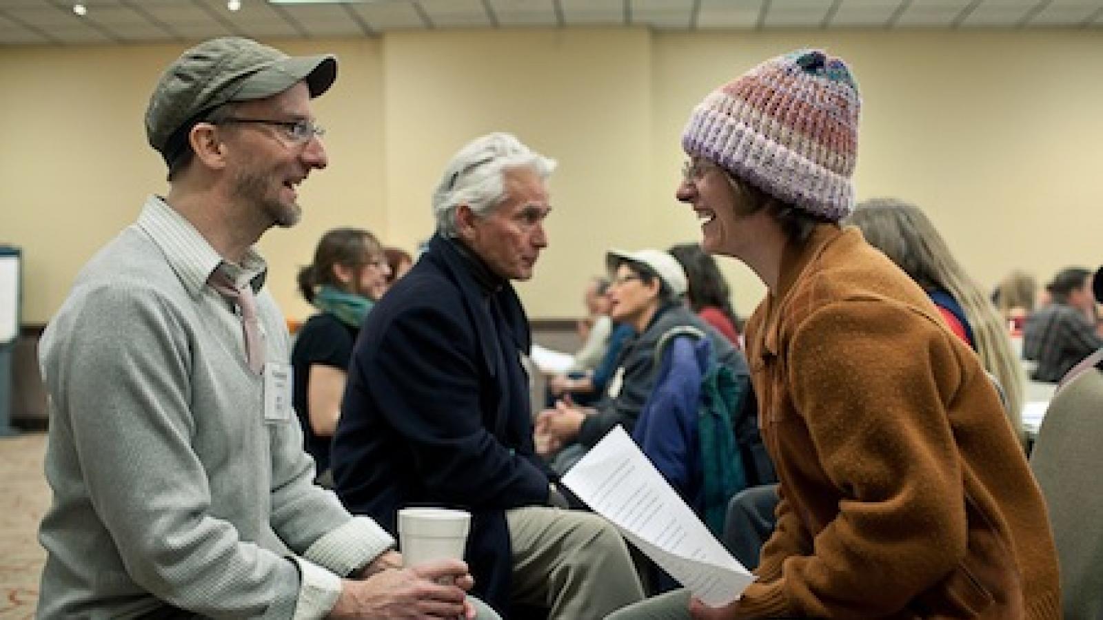 Participants pair up for an exercise during the first SHIFT professional development workshop presented by the Arts Incubator of the Rockies, a project supported by a 2011 NEA Our Town grant. Photo © Harper Point Photography