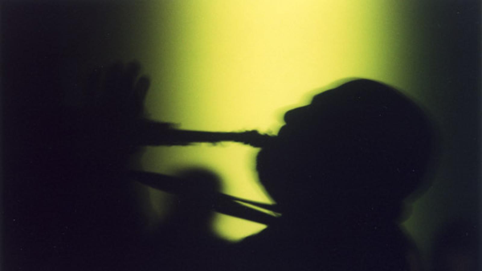 Silhouette of trumpet player Silhouette of trumpet player