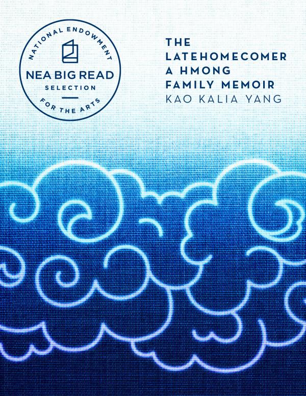 Book cover: author name and book title in the upper right corner against a blue background with calligraphy style clouds